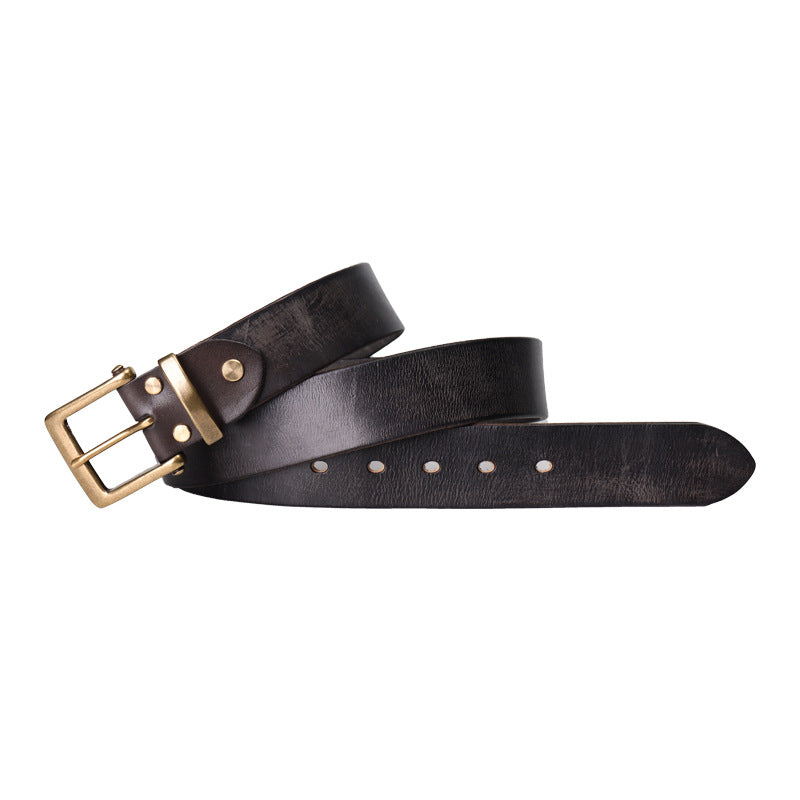 Handcrafted Brass Buckle Vintage Belt | Vittorio&Co.