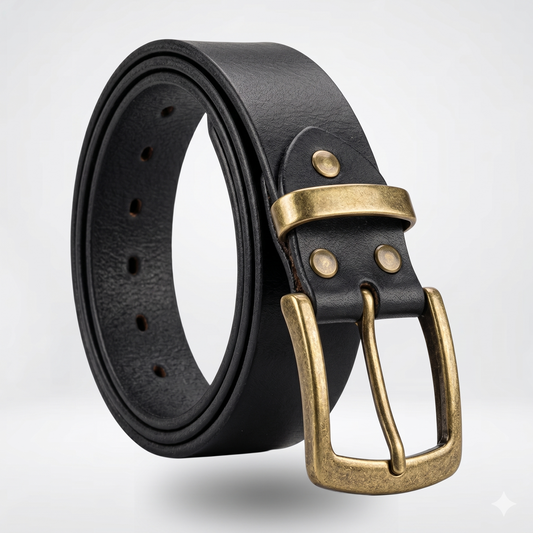 Handcrafted Brass Buckle Vintage Belt | Vittorio&Co.