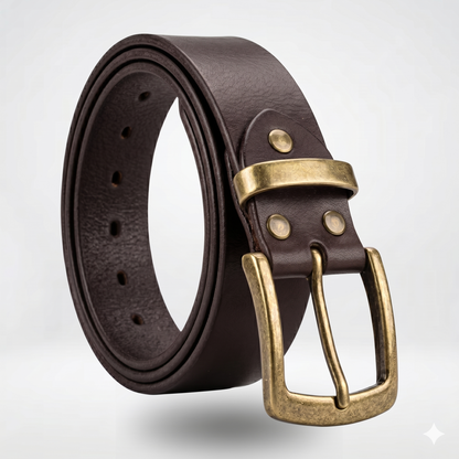 Handcrafted Brass Buckle Vintage Belt | Vittorio&Co.