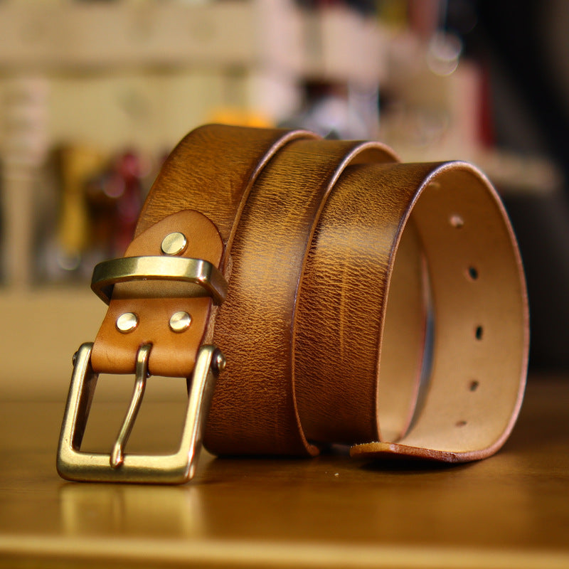 Handcrafted Brass Buckle Vintage Belt | Vittorio&Co.