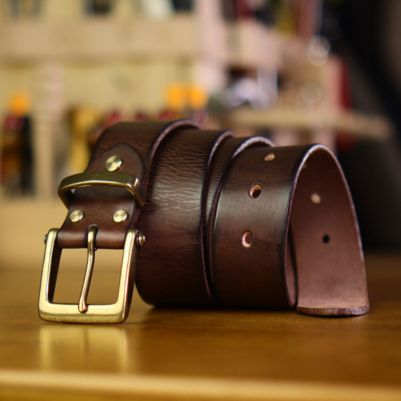Handcrafted Brass Buckle Vintage Belt | Vittorio&Co.